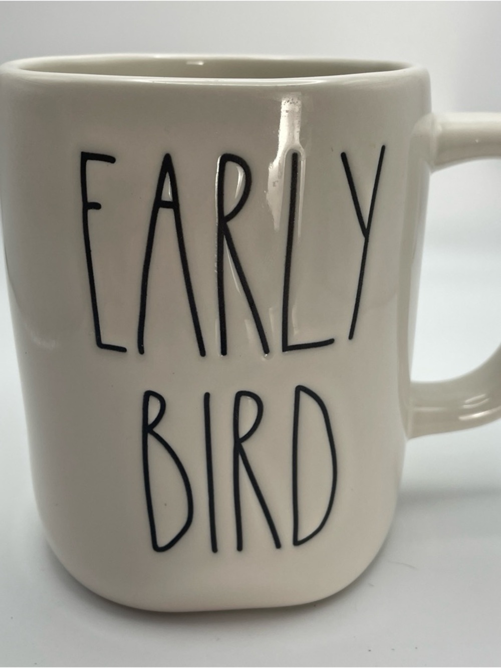 Rae Dunn Cream White "EARLY BIRD" Ceramic Coffee Mug